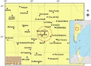 SISMO DE MAGNITUD 3.3 SE REGISTRÓ ESTE SÁBADO POR LA NOCHE EN CÓRDOBA