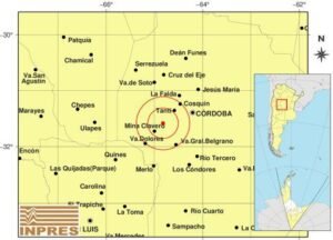SISMO EN LA PROVINCIA DE CÓRDOBA: REGISTRARON UN MOVIMIENTO TELÚRICO DE MAGNITUD 2.6