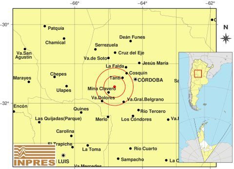 SISMO EN LA PROVINCIA DE CÓRDOBA: REGISTRARON UN MOVIMIENTO TELÚRICO DE MAGNITUD 2.6